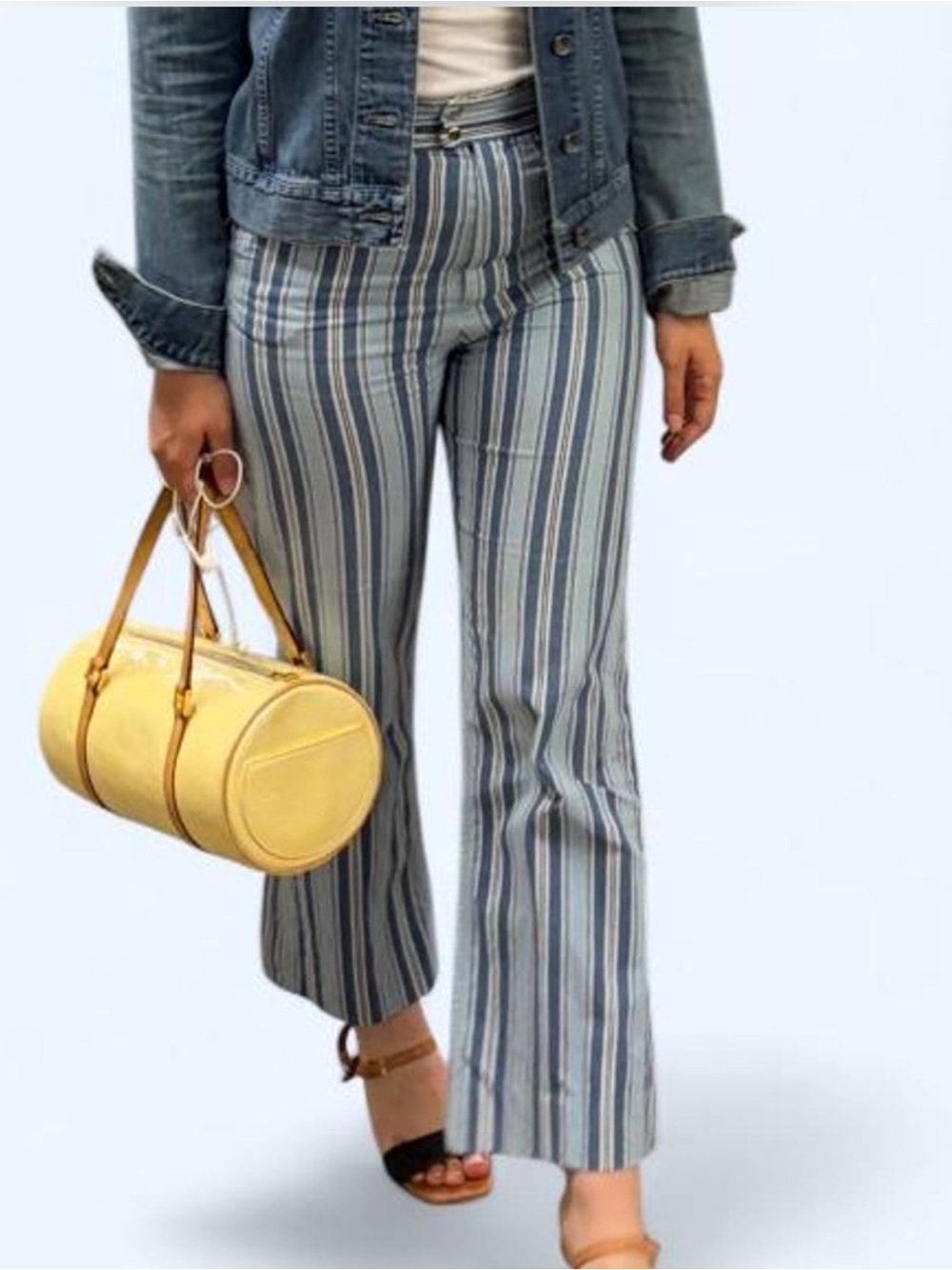 Isabel Marant Blue and White Striped Cotton Trousers